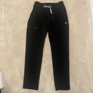 Figs Black Technical Straight Leg Scrub Pants
